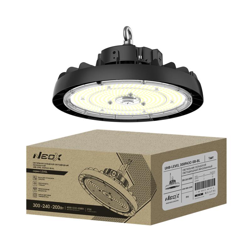 Светильник светодиодный UHB-LEVEL 300PA3C-SB-BL 100-277В 300/240/200Вт IP66 175лм/Вт 3CCT складской 5лет NEOX 4690612061221