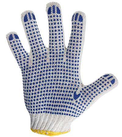 Перчатки х/б с покрытием ПВХ "Точка" 7.5 класс вязки 4 нити 63-65г 09-0212