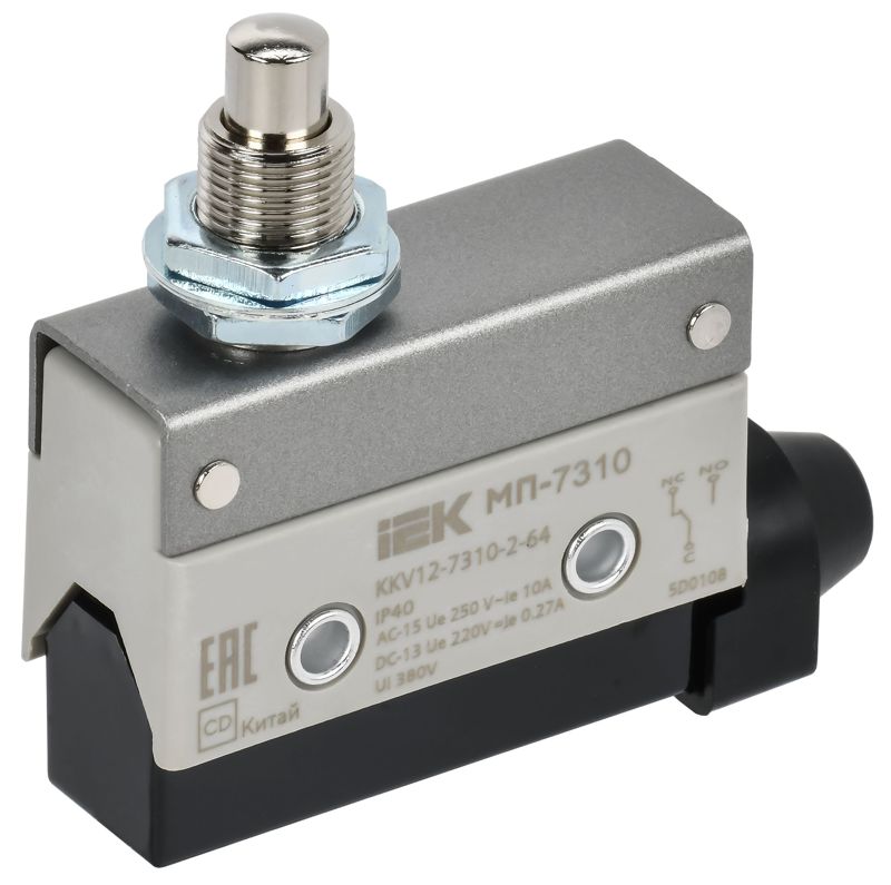 Микропереключатель концевой МП-7310 IP40 толкатель с резьбовым соединением IEK KKV12-7310-2-64