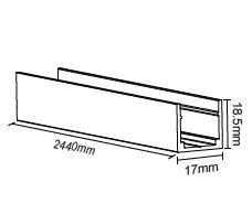 Профиль накладной для светодиод. ленты NEON 1515 17х18.5мм L2440 алюм. VARTON V4-R0-70.0001.KIT-2303