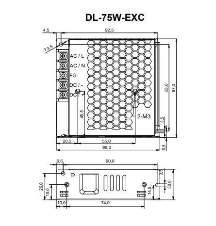 Драйвер для светодиодной ленты DONE POWER T70 DL-75W-V24-EXC 75Вт 24В IP20 99х53х26мм VARTON