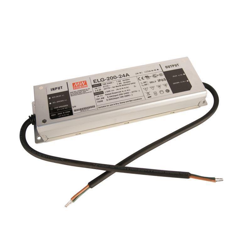 Драйвер для светодиодной ленты Meanwell ELG-150-24A 150Вт 24В IP65 219х63х35.5мм VARTON