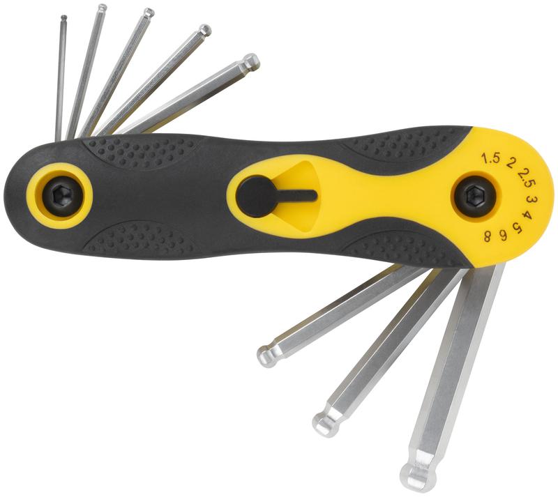 Ключ шестигранный с шаром 1.5-8мм складной CrV (уп.8шт) FIT 64183