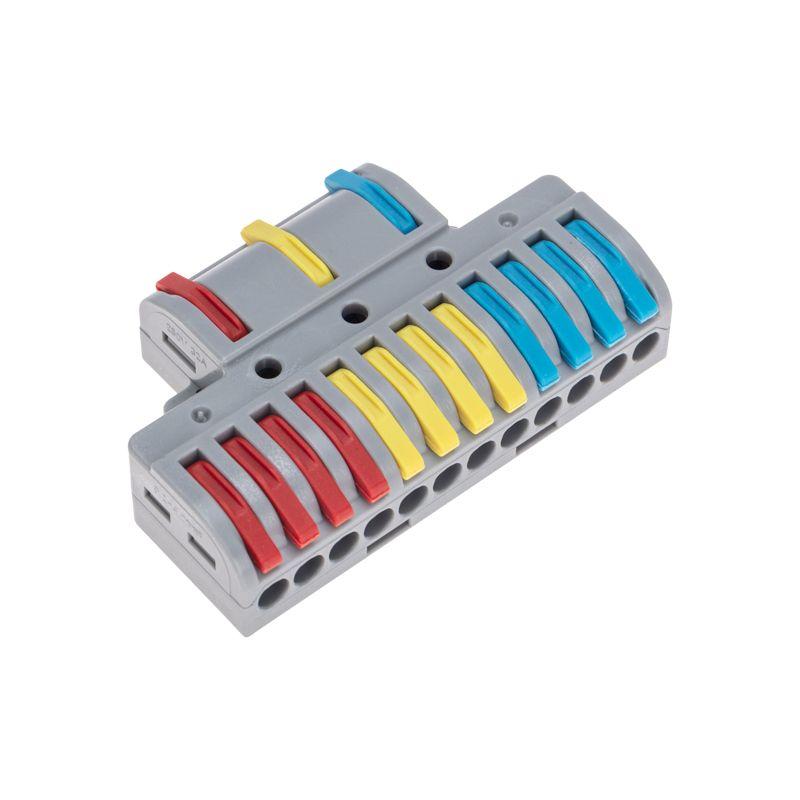 Клемма проходная разветвительная СМК 3х4 3п с монтажн. площадкой (1 ввод 4 вывода на полюс) (блист.4шт) Rexant 07-5248-4