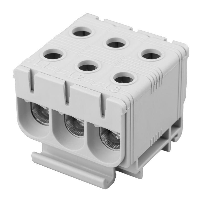 Клемма вводная силовая КВС 6-50кв.мм 3-рядная сер. Rexant 11-2121