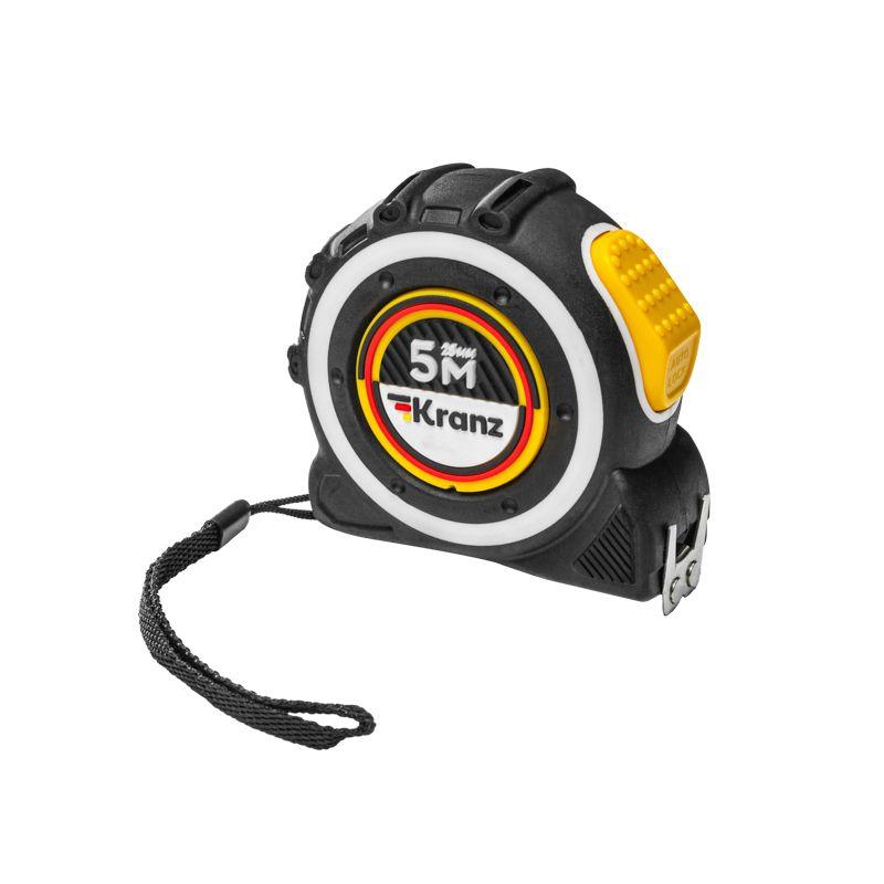 Рулетка Selbstfixierung 5мх25мм магнитный двухсторон. зацеп; двухсторон. шкала; автоматическая фиксация нейлон Kranz KR-12-9023