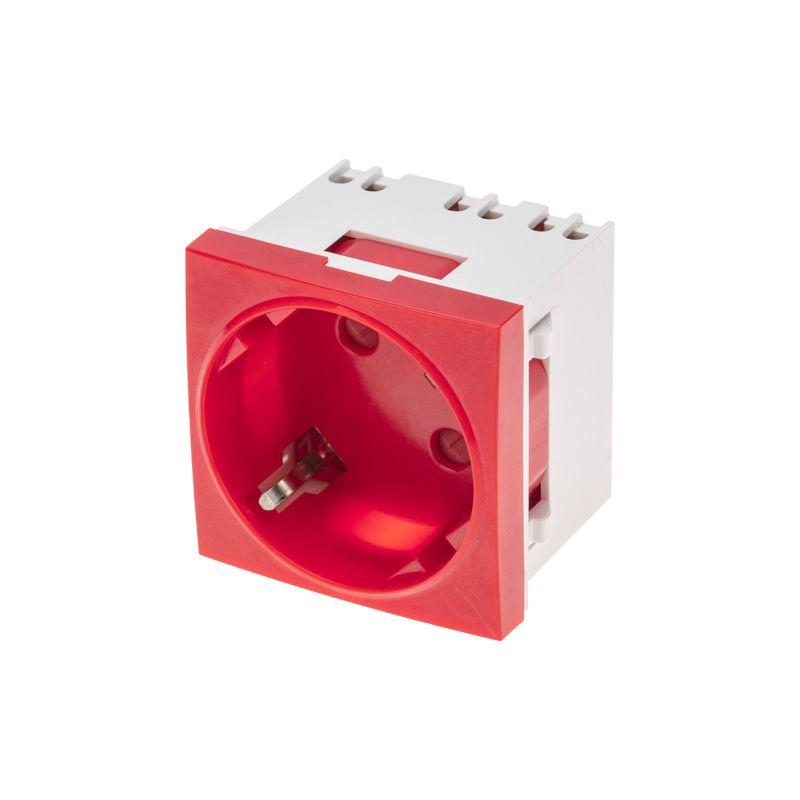 Розетка 16А 45х45 CEE 7/4 2К+3 красн. Rexant 11-8978