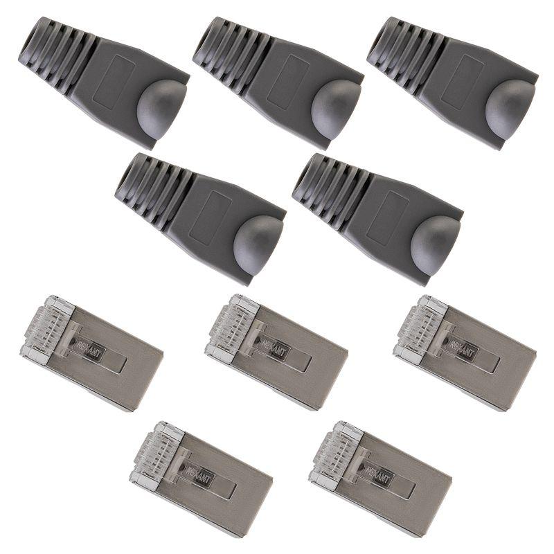 Набор разъемов сетевых №2 (5 разъемов FTP; 5 колпачков) (уп.5шт) Rexant 06-0072-A5