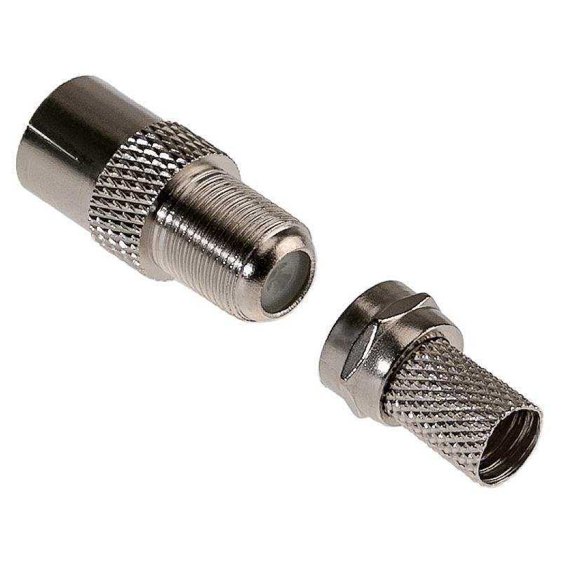 Набор разъемов антенных ТВ №6 (1 переходник гнездо F - гнездо TV; 1 F-разъем RG-6) Rexant 06-0034-A