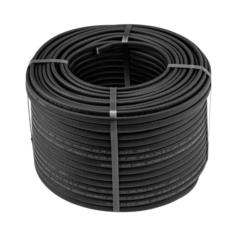 Кабель греющий саморег. SRL40-2CR UV с УФ-защитой экранир. 40Вт/м 1.0кв.мм/45м (уп.100м) Rexant 51-0237