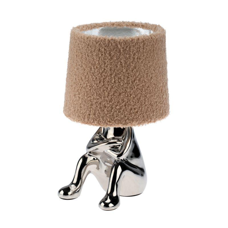 Светильник декоративный Человечек серебр. с пудровым абажуром E27 Rexant 603-1036