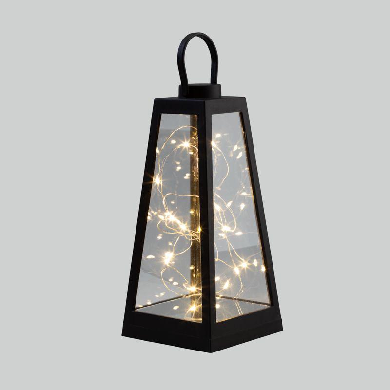 Фонарь декоративный 10.5х10.5х24см тепл. бел. с росой корпус черн. Neon-Night 513-070