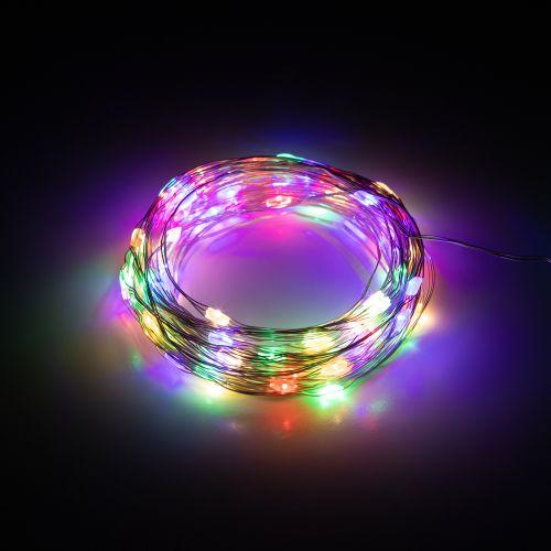 Гирлянда светодиодная "Нить" 10м 100microLED мультиколор IP20 3AA Holiday INNR-02M Intro Б0060442