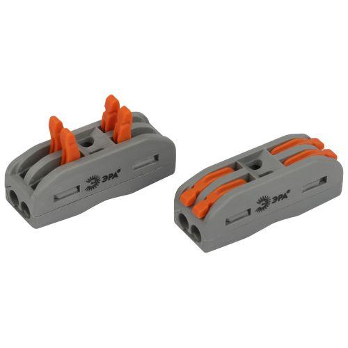 Клемма проходная 222-2412 2п 0.08-2.5/4кв.мм с рычагами NO-225-394 (уп.20шт) Эра Б0067894