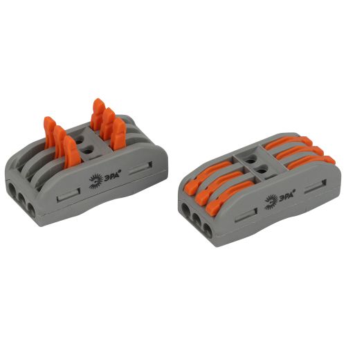 Клемма проходная 222-2413 3п 0.08-2.5/4кв.мм с рычагами NO-225-450 (уп.1шт) Эра Б0067928