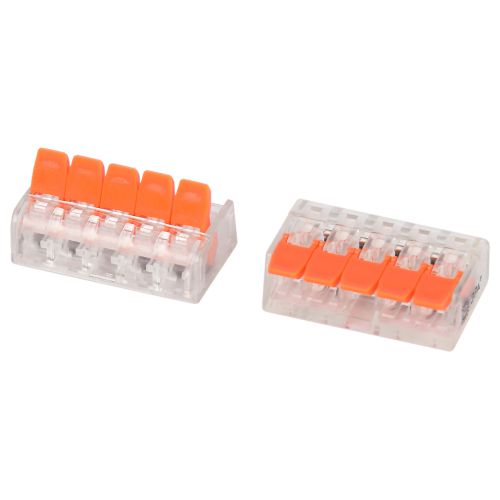 Клемма универсальная компактная 221-415 5-проводная 0.2-4кв.мм с рычагами NO-225-431 (уп.2шт) Эра Б0067936