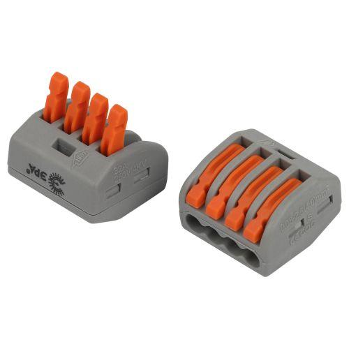 Клемма универсальная 222-414 4-проводная 0.08-2.5/4кв.мм с рычагами NO-225-347 (уп.50шт) Эра Б0067930