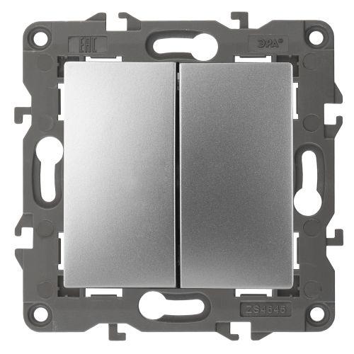 Переключатель перекрестный 2-кл. Elegance 14-1112-03 250В 10АХ алюм. Эра Б0065277