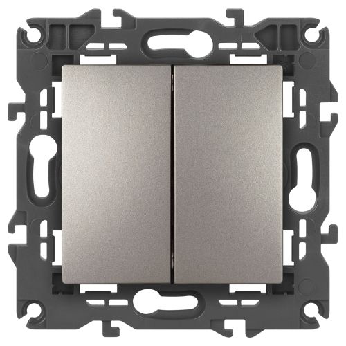 Переключатель перекрестный 2-кл. Elegance 14-1112-16 250В 10АХ титан Эра Б0065798