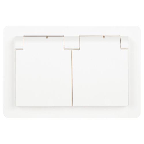 Розетка 1-м СП Style 7-207-01 16А IP20 250В 2P+E Schuko защ. шторки с крышкой бел. Intro Б0060643