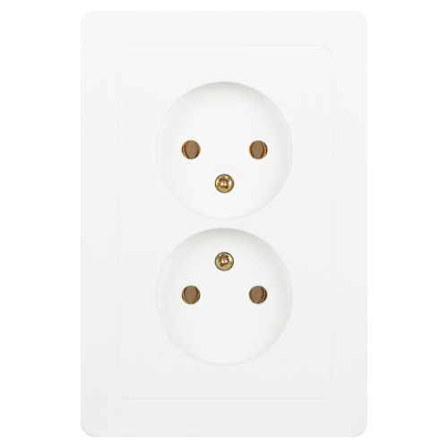 Розетка 2-м СП Style 7-204-01 16А IP20 250В 2х2P без заземл. бел. Intro Б0060641