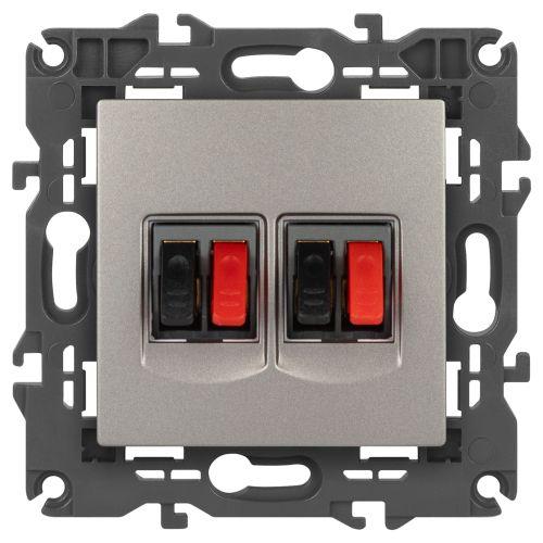 Розетка аудио 2-м Elegance 14-3112-16 титан Эра Б0065774