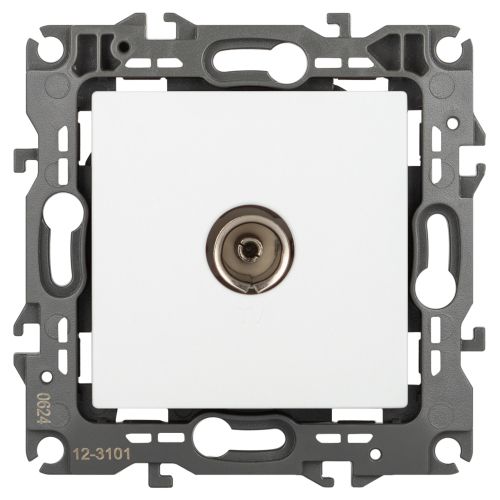 Розетка телевизионная одиночная TV 1-м Эра12 12-3101-01М бел. матов. Эра Б0065711