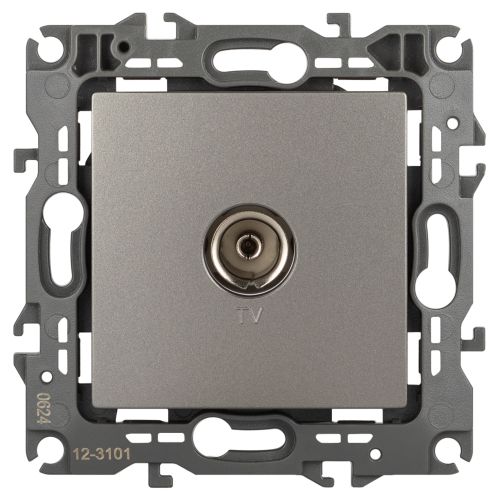 Розетка телевизионная одиночная TV 1-м Эра12 12-3101-16 титан Эра Б0065717