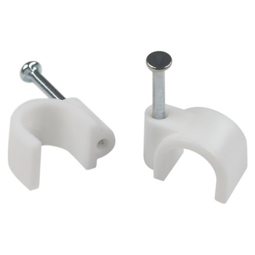 Скоба крепежная круглая 12мм пластик. бел. (уп.10шт) Эра Б0066674