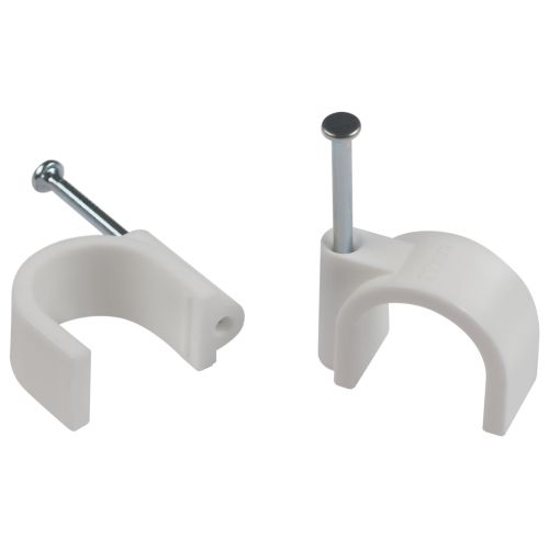 Скоба крепежная круглая 20мм пластик. бел. (уп.50шт) Эра Б0066658