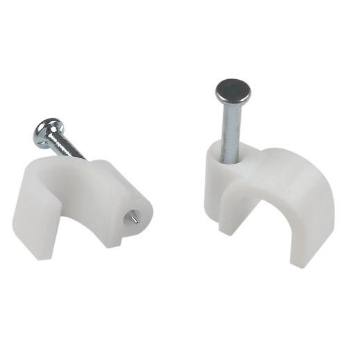 Скоба крепежная круглая 4мм пластик. бел. (уп.50шт) Эра Б0066646