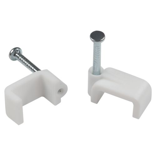 Скоба крепежная плоская 12мм пластик. бел. (уп.10шт) Эра Б0066637