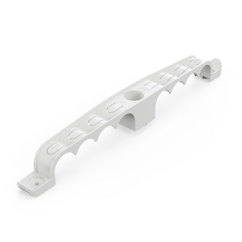 Держатель труб d20мм для прямого монтажа двусторон. на 8 мест сер. (уп.20шт) Промрукав PR13.03293