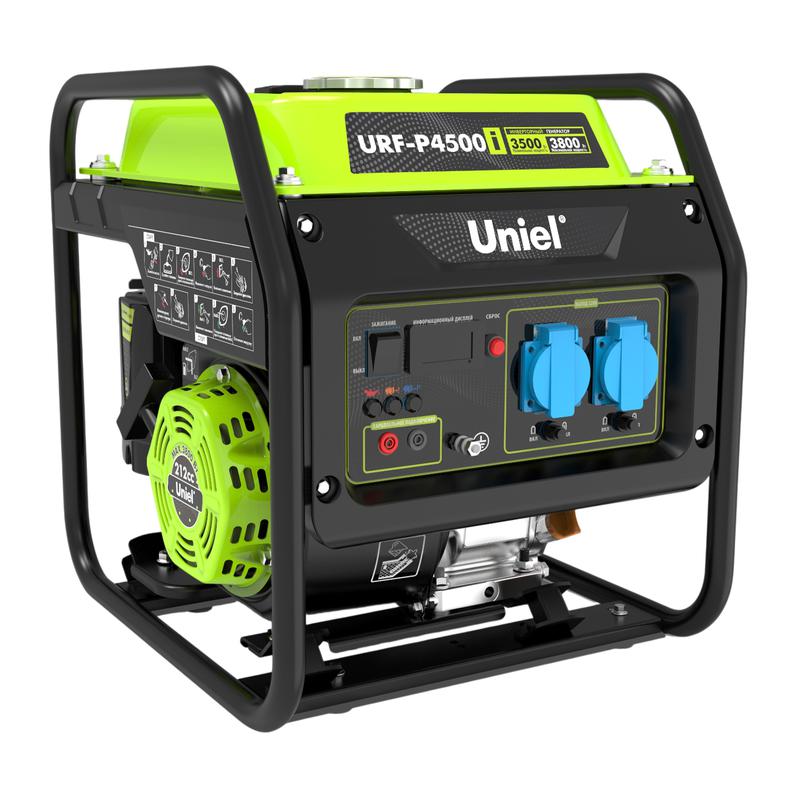 Генератор бензиновый инверторный на раме URF-P4500i 1ф макс. мощность 3.8кВт ручной стартер TM Uniel UL-00012855