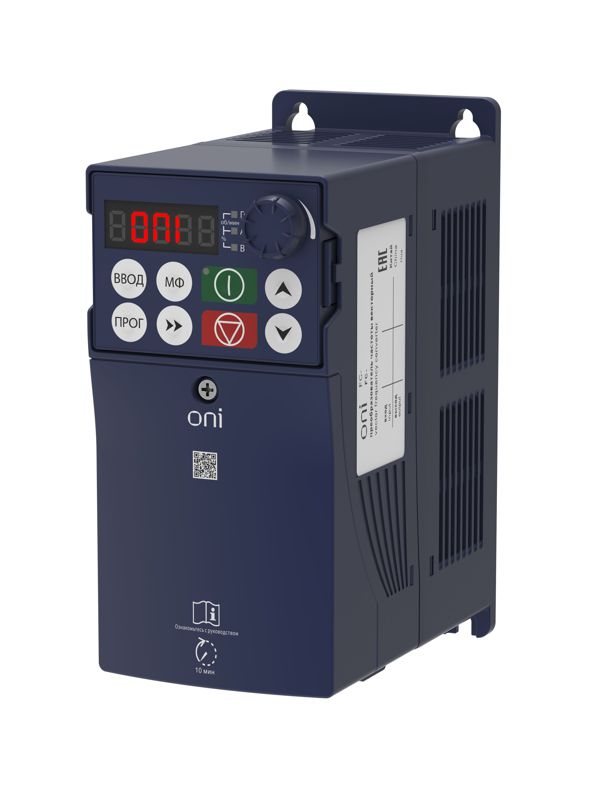 Преобразователь частоты FC-230 1Ф 220В 0.75кВт 4А встроен. тормозной модуль ONI FC-230-21-0075T