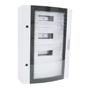 Корпус щита распределительного 400х650х150мм DIN-рейки 60M(4х15) навесной прозр. дверца из гнутого стекла метал. сер. Cetinkaya Pano CPD4006515SUPS