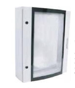 Корпус щита распределительного 450х500х150мм монтажн. панель навесной прозр. дверца из гнутого стекла метал. сер. Cetinkaya Pano CPD4505015SUM