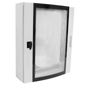 Корпус щита распределительного 600х1800х250мм монтажн. панель навесной прозр. дверца из гнутого стекла метал. сер. Cetinkaya Pano CPD6018025SUM