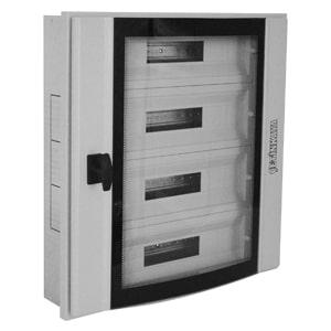 Корпус щита распределительного 600х600х100мм DIN-рейки 72M(4х24) навесной прозр. дверца из гнутого стекла метал. сер. Cetinkaya Pano CPD6006010SAPS