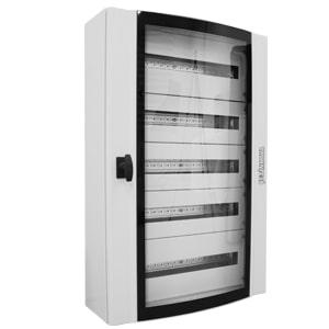 Корпус щита распределительного 600х900х200мм DIN-рейки 120M(5х24) навесной прозр. дверца из гнутого стекла метал. сер. Cetinkaya Pano CPD6009020SUMS