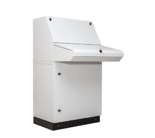 Корпус пульта управления системы 1200х1325х500мм IP40 напольн. со столом "Пианино" метал. сер. Cetinkaya Pano KMPY1205