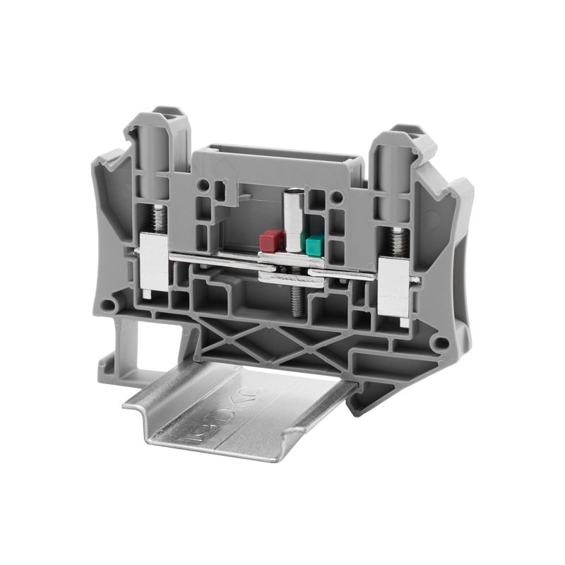 Клемма измерительная для вставных изолированных перемычек винтовой зажим; 2 точки подключения; дополнительные гнезда; 6кв.мм сер. DKC TUR-6-T-HV-P-P