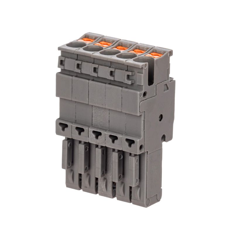 Штекер зажим push-in 5 точек подкл. 2.5кв.мм сер. DKC VPR-P-2.5-5