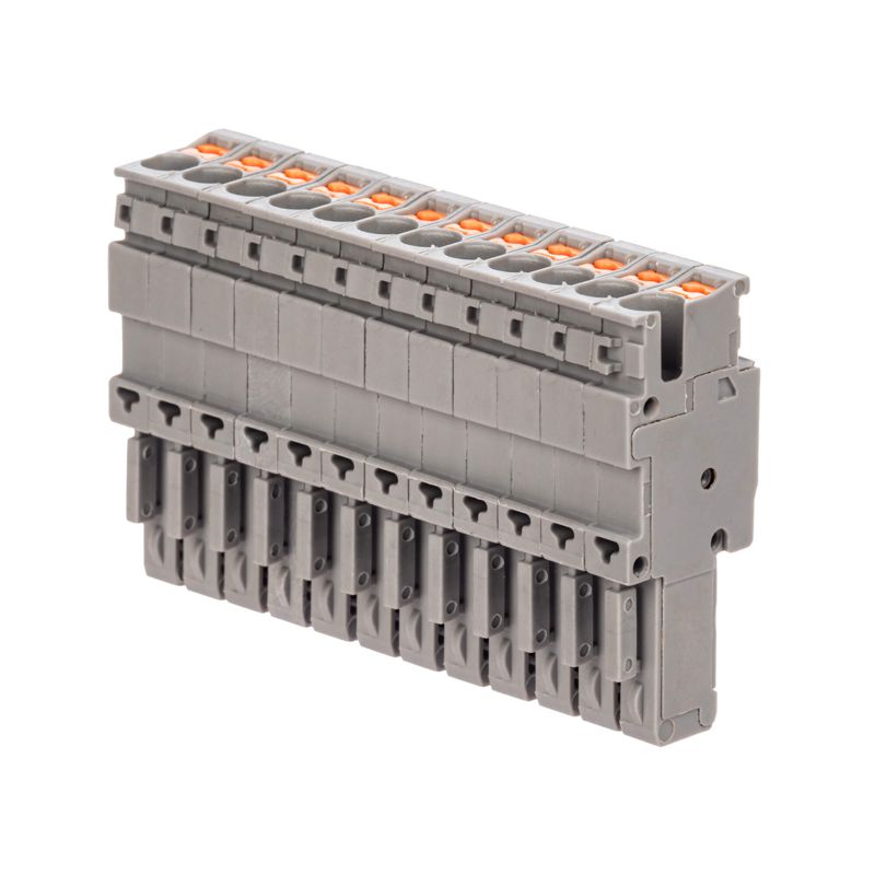 Штекер зажим push-in 12 точек подкл. 2.5кв.мм сер. DKC VPR-P-2.5-12