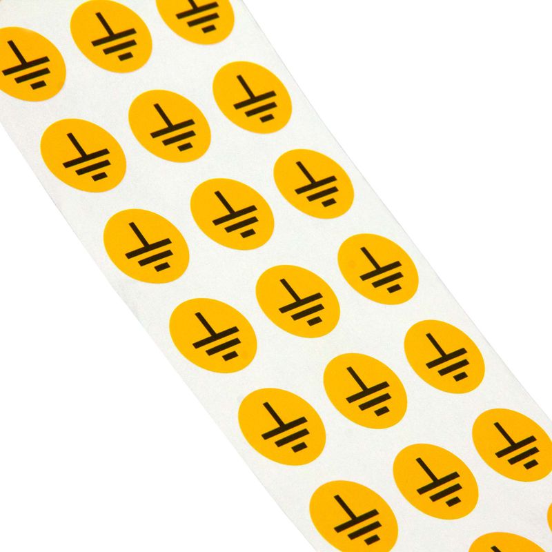 Знак "Заземление" D20мм круг полиэстер желт. (рул.) DKC SL-D20-PE-UV