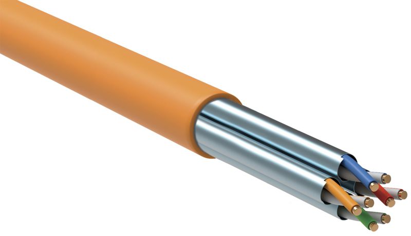 Кабель витая пара U/FTP кат.6A 4х2х23AWG LSZH оранж. (305м) (м) ITK LC1-C6A04-227-P