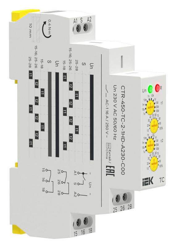 Реле циклическое реверсивное TC 2 контакта 230В AC IEK CTR-450-TC-2-1HD-A230-C00
