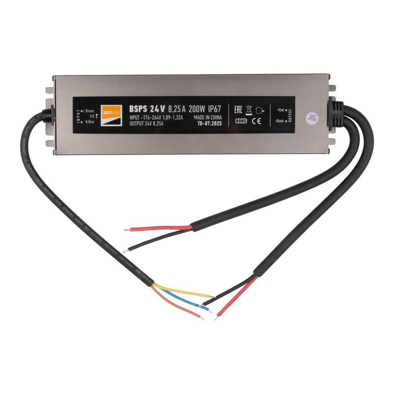 Блок питания для светодиод. ленты BSPS 24В 8.25А=200Вт IP67 JazzWay 5066557