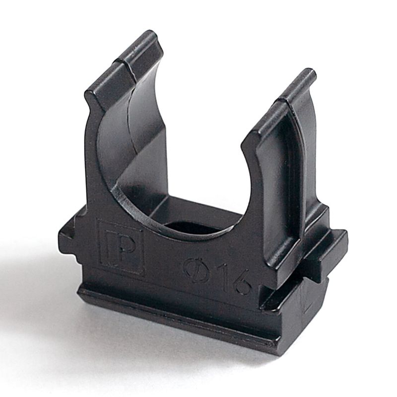 Держатель для труб (клипса) d16мм полистирол черн. Промрукав PR13.0209