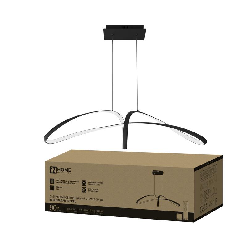 Светильник светодиодный ESTETIKA DALI-Fх-90BL 90Вт 3000-6500К 230В 920х245х230мм 1.2м трос ДУ черн. IN HOME 4690612062440